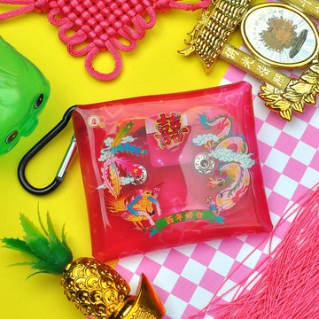 PVC雙喜零錢包/ 唐葫蘆姑娘