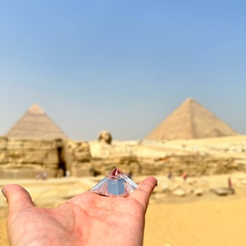 老闆親自前往埃及接引神聖能量 ｜白水晶 金字塔 辦公室擺件 空間擺件 專屬配對 S24BJ23-001、002