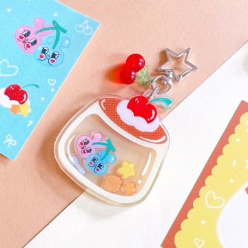 Bubuworld 布甸搖搖樂鎖匙扣 附明信片和貼紙