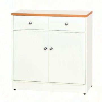 文創集-南亞塑鋼     尼特 南亞塑鋼2.8尺雙開門二抽低餐櫃/收納櫃-84x40.8x84cm免組