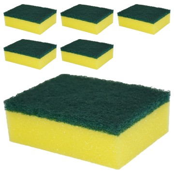 多麼潔 海綿菜瓜布 細密氣孔輕鬆起泡 高彈力海綿超強吸水 耐磨金鋼砂輕鬆刷洗髒汙 台灣製  1入  6個