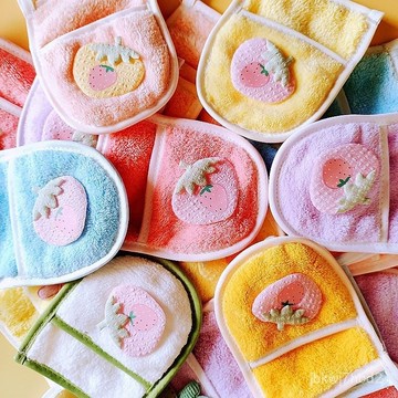 臺灣🚍8H出🉑深層清潔卸妝洗臉撲新款珊瑚絨柔軟吸水兒童卡通多色擦臉巾洗麵撲