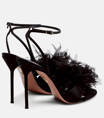 Aquazzura Poème 105 satin slingback sandals