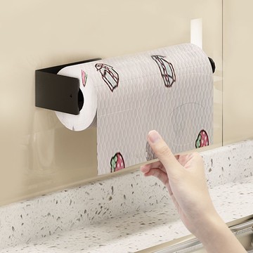 廚房紙巾架免打孔櫥櫃卷紙架置物架廚房用紙巾保鮮膜抹布收納掛架