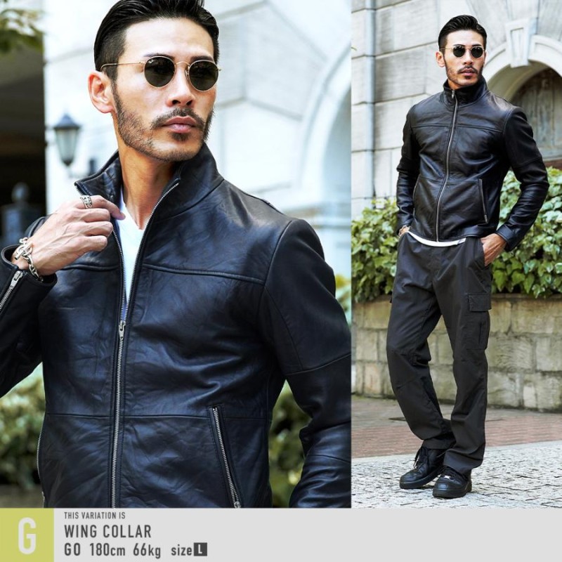 ミスタージェントルマン カウレザーライダースブラック