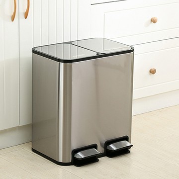 ELPHECO｜不鏽鋼分類腳踏緩降靜音垃圾桶 ELPH7712