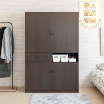 TZUMii專人配送組裝-爾斯四門一抽衣櫃-雙色可選  衣櫥 衣物收納櫃 衣櫥櫃 玄關櫃 衣櫃收納 床邊櫃 專人安裝 免組裝