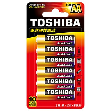 TOSHIBA 東芝 台灣公司貨 鹼性電池 3號  6顆  1組