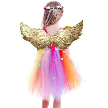 洛陽牡丹 天使翅膀金色羽毛燕形翅膀兒童成人表演翅膀惡魔翅膀