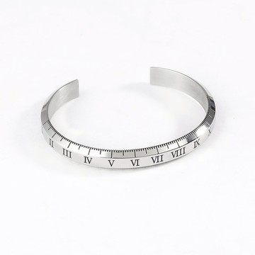 刻字::DISSOLVE 刻度鋼制手鐲::活口調節::客制化禮物