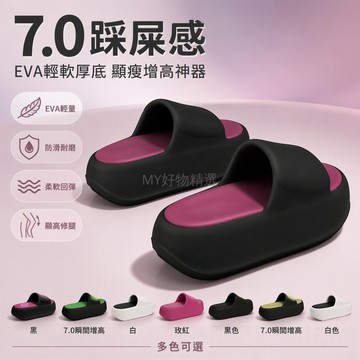 台灣出貨✨ 7cm厚底涼拖鞋 踩屎感軟底女鞋 夏季外穿居家室內沙灘防滑拖 增高顯腿長舒適鞋款