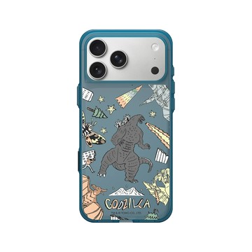 iPhone 17 Pro Max Clear (相機按鈕) 夜幕藍 - 哥吉拉 Godzilla - 插畫哥吉拉