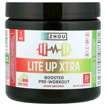 Zhou Nutrition, Lite Up Xtra™，鍛鍊前營養粉，櫻桃檸檬味，4.02 盎司（114 克）