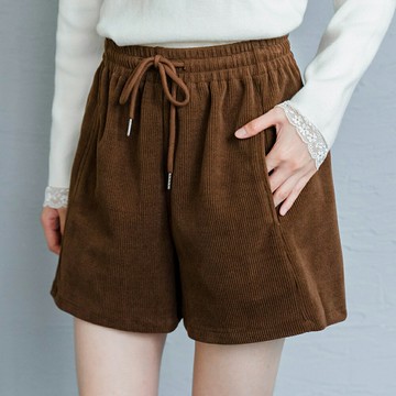 ★限時下殺$390★MIUSTAR燈芯絨鬆緊腰抽繩口袋短褲(共3色)1125預購【NR2452】