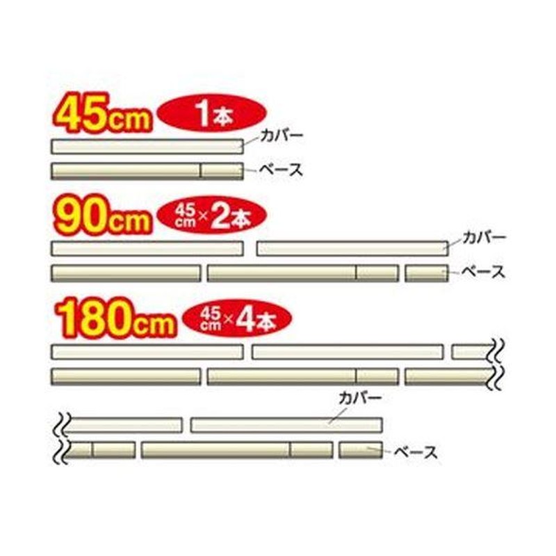 まとめ）ELPA 足せるモール 壁用1号45cm テープ付 壁紙クロス PSM