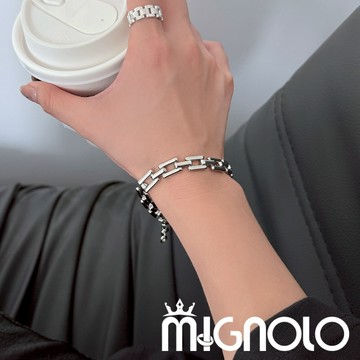 MIGNOLO💫字母冷鋼｜手鍊 設計款復古 穿搭配件 鈦鋼手鍊 手環 嘻哈手鍊 男手鍊 男生飾品