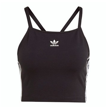 ADIDAS 背心 3 S CROP TOP 黑色 三葉草 細肩帶 短版背心 女 IU2405