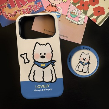 可愛西高地 蘋果17promax手機殼iphone16pro菲林磁吸支架個性15 防摔保護殼簡約