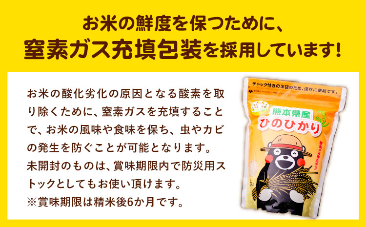 研がずに炊ける！ ひのひかり 無洗米 10kg 2kg×5袋 計3回お届け 鮮度保持パック詰め合わせ くまモン袋入り 株式会社 九州食糧《お申込み月翌月から出荷開始》洗わなくてOK 精米 白米 コメ 小分け 訳あり 定期便 期間限定---sm_kyuhn3tei_23_48000_mo3num1---