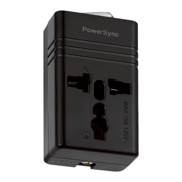 PowerSync 包爾星克 1開萬國轉換台灣2P插頭 TY1C0 6.8 x 4 x 2.8cm 黑色 52.5g  1個