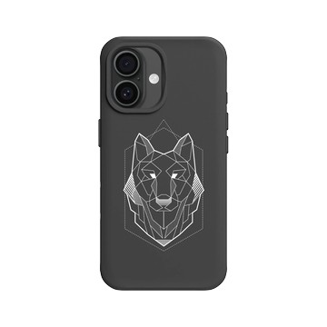 iPhone 16 SolidX 黑 - Animal Silhouette / 動物剪影 - 幾何-動物系列/狼