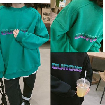 Anna波拉韓國童裝男女加絨衛衣2024秋冬裝新款中大童韓版寬松外套