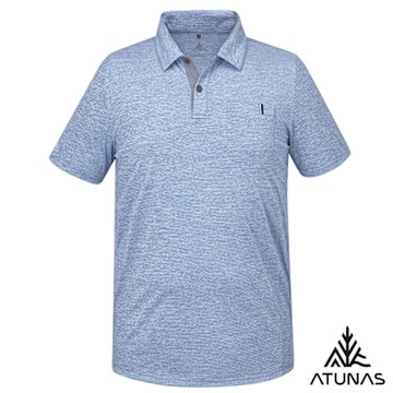 【ATUNAS 歐都納】男循環酷涼節能抑菌短袖POLO衫A1PS2507MC麻花軍藍/涼感/抗菌除臭/抗UV/都會休閒