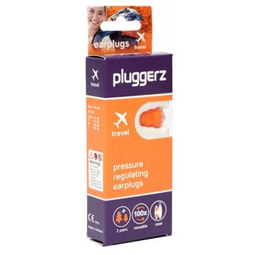 Pluggerz 飛行耳塞 壓力調節 旅行耳塞 可重複使用 附收納盒  1組  2副