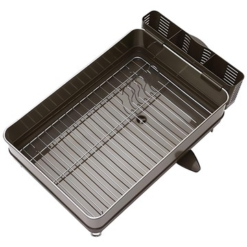 4BNK 高級餐具瀝水架 簡約設計 可改變方向的排水孔 防滑蓋  1層  深灰色  1個