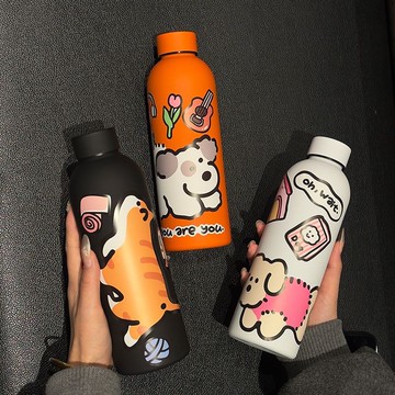 新品保溫杯 保溫水壺  ins風超萌小動物水杯 304不銹鋼 國高中爆款保溫杯高顏值運動水杯男保溫杯