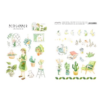 德德小品集 仲夏之夢裝飾貼  125 x 150mm  四色印刷  和紙材質  2張入  綠山牆  1組