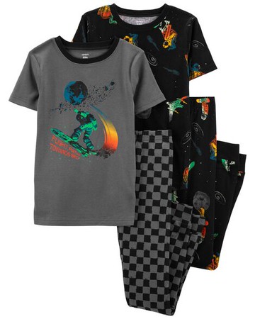 Kid 4-Piece Space 100% Snug Fit Cotton PJs