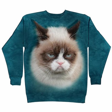 【摩達客】(現貨) 美國進口The Mountain 不爽貓 厚棉休閒運動衫