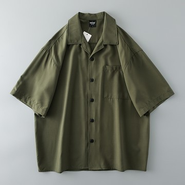 外貿品！復古寬鬆古巴領短袖襯衫 / 男女適穿 / 輕薄冰絲涼感 / 抗皺免燙 / 6色 / M到3XL【QTJ23227】