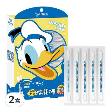 幸福物語 多功能雙頭棉花棒 掏耳+螺旋頭 唐老鴨  50支  2盒