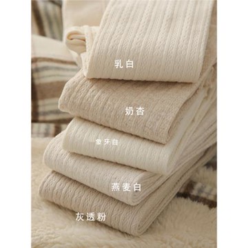 日系米白色條紋麻花連褲襪女春季外穿絲襪微壓顯瘦踩腳針織打底襪
