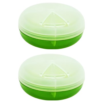iSFun 糖果飛碟透明旋轉藥盒  1組  綠色 + 隨機色