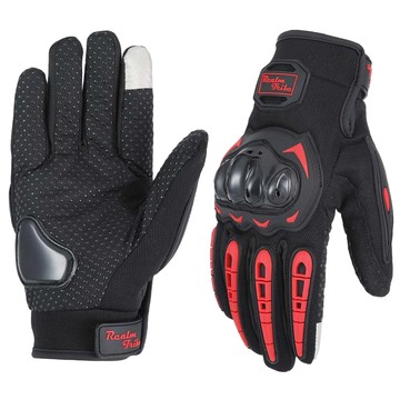 Realm Tribe 帶觸控摩托車手套 RT-A1 M 紅色