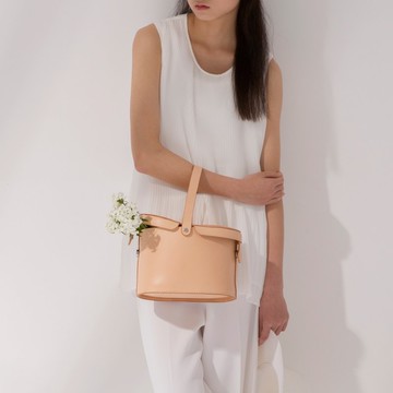 白日夢想概念設計款花籃手提包植鞣手工桶包