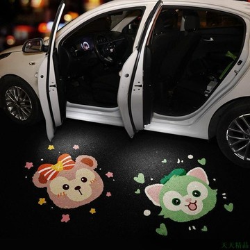 特惠新品🎅汽車 車門迎賓燈 開門感應燈 高清 無線 照地投影燈 免接線 美少女 裝飾燈 UALT