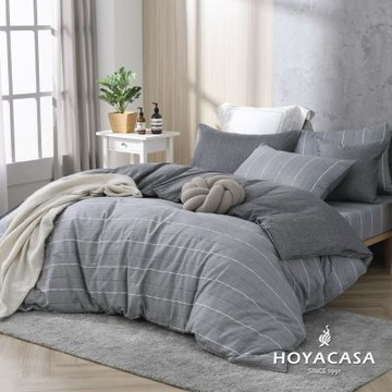 HOYACASA 100%精梳棉單人兩用被床包三件組-托斯卡尼(天絲入棉30%)