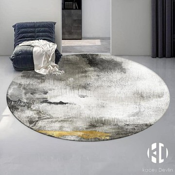 家飾圓形客廳地毯輕奢現代簡約臥室地墊北歐沙發茶幾毯圓墊子【聚物優品】