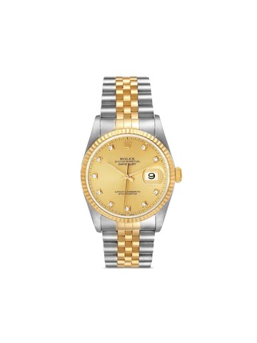 Rolex - pre-owned Datejust 36mm - unisex - stainless steel/18kt Yellow Gold/Diamond - One Size
