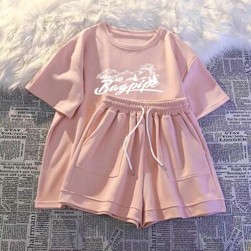 真心推薦❤️休閒運動服套裝女夏寬鬆減齡顯瘦大碼中長款短袖短褲跑步兩件JXHD