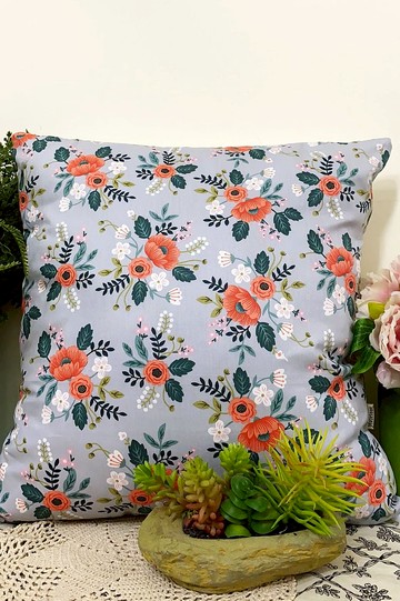 北歐田園風格淺灰花奔圖案抱枕靠枕靠墊枕套
