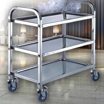 工廠現貨 免運 餐車 酒水車 送餐車 手推車 加厚不銹鋼餐車酒水車二三層手推車酒店收送餐小推車平板餐車圍欄特惠/開立發票 售後保障 特價出Z1220