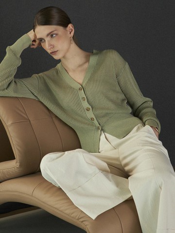V-NECK SUMMER CARDIGAN [GREEN]