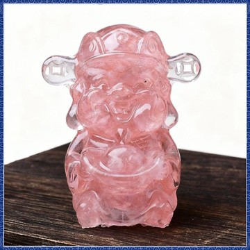 紫南宮🙏🏻8月過爐 開光🔥天然水晶碎石滴膠財神爺擺件招財聚寶喬遷臥室辦公