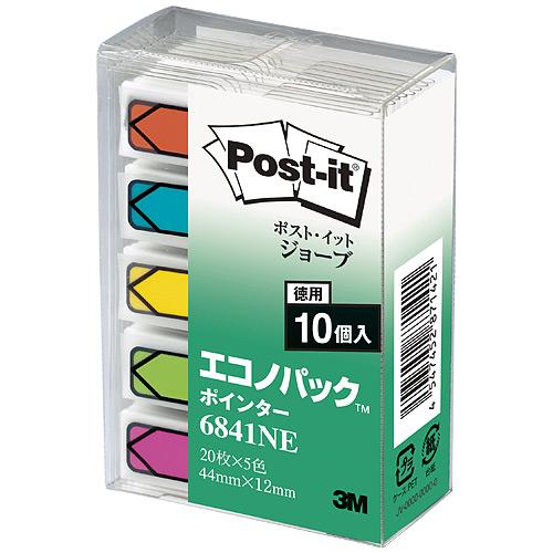 スリーエムジャパン　Post-it 6841NE ジョーブエコノ ポインター　お得10個パック