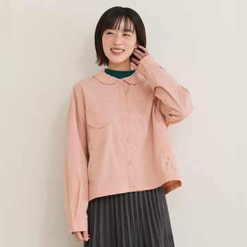 a la sha 跳色a繡花剪接造型襯衫